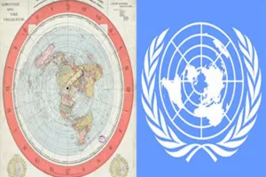 düz dünya haritası ve birleşmiş milletler