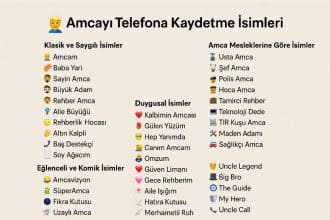 amcayı telefona kaydetme isimleri